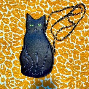 Black cat crossbody novelty purse